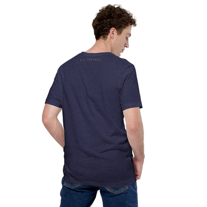 Summitline T-Shirt - Left Placement by R.A. Apparel, image 23, back view, Navy, size M, left placement.