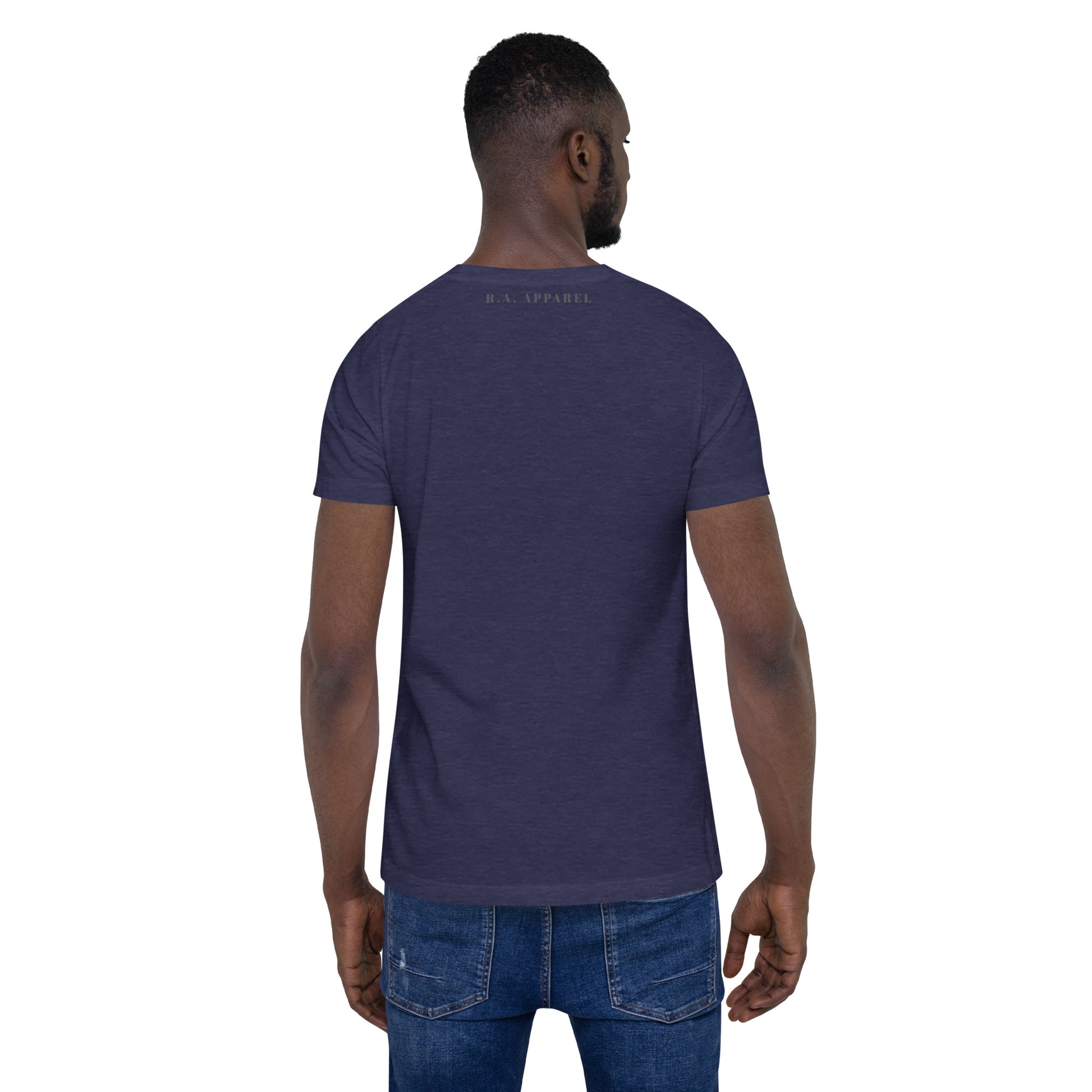 Workrate T-Shirt - Left Placement product image 24 in Navy, size L, with back view and left placement.