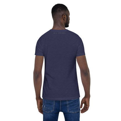 Workrate T-Shirt - Left Placement product image 24 in Navy, size L, with back view and left placement.