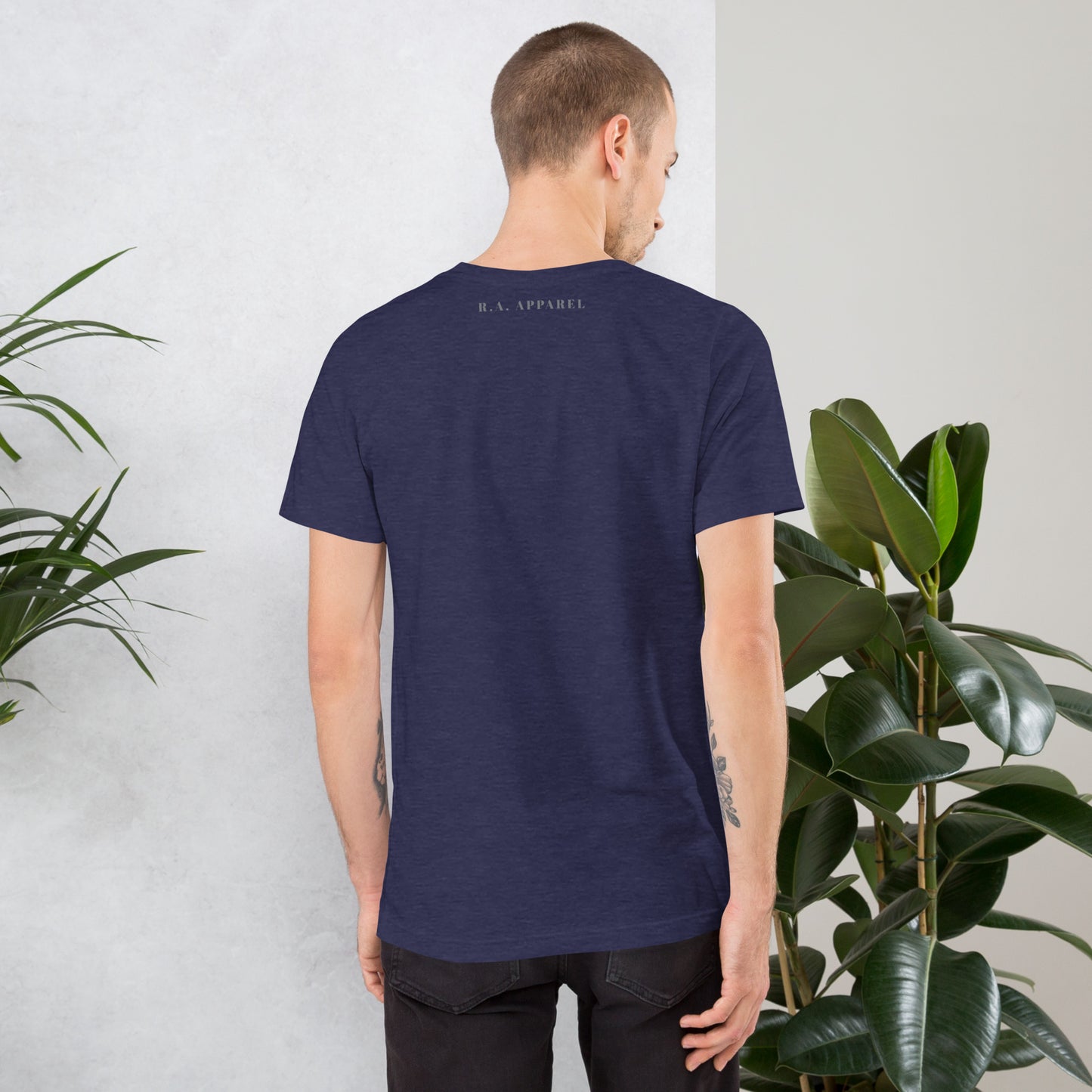 Noelle T-Shirt - Left Placement image 20 in Oxblood Black, size M, showing back view for the Merry Christmas design.