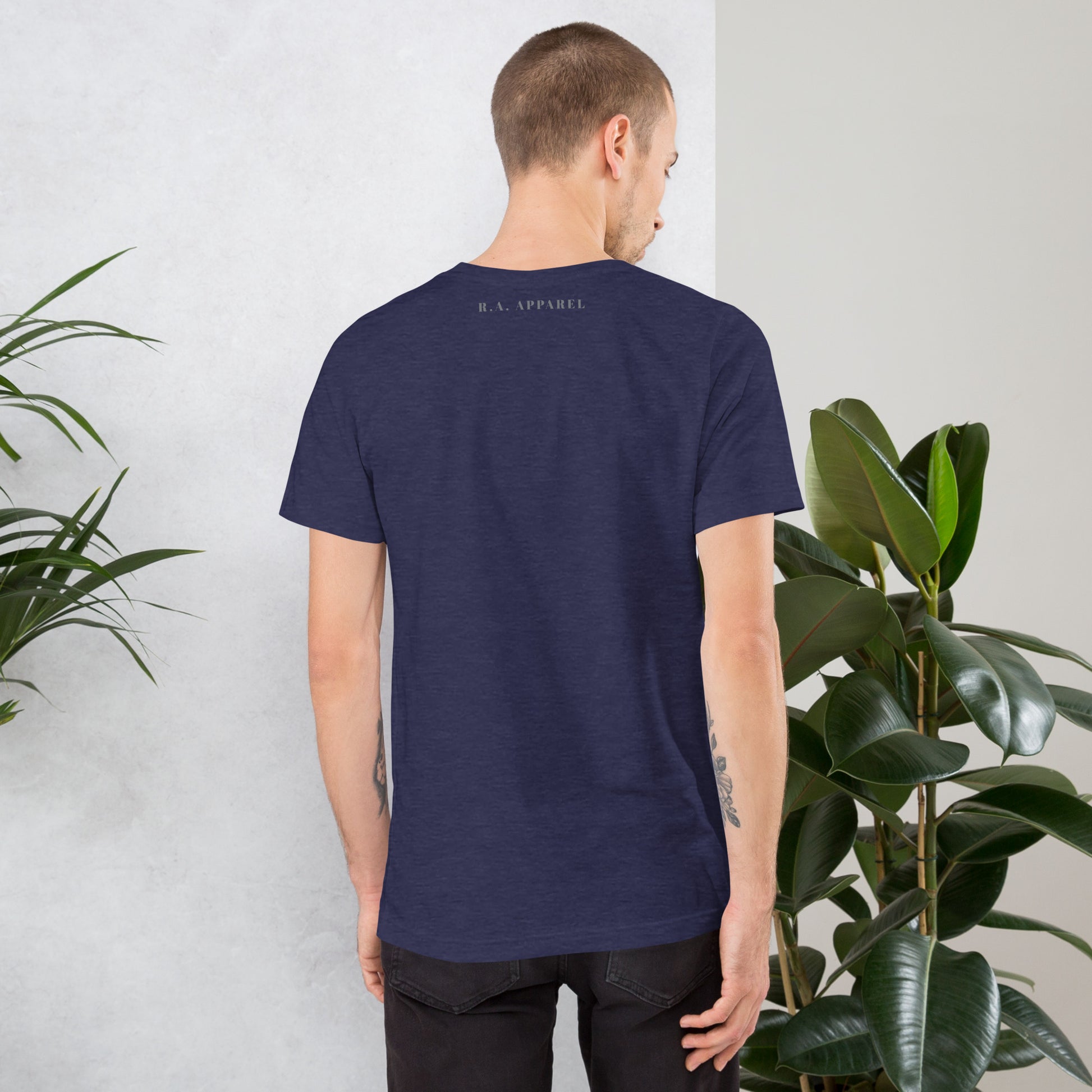 Noelle T-Shirt - Left Placement image 20 in Oxblood Black, size M, showing back view for the Merry Christmas design.