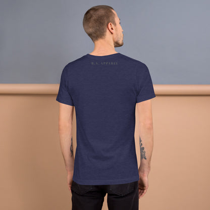 Limitless T-Shirt - Left Placement by R.A. Apparel, image 18, back view, Vintage Black, size L, left placement.