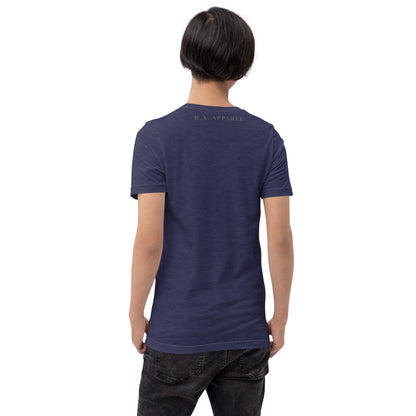 Waterbearer T-Shirt - Left Placement image 26 in Navy, size S, showing back view for the Aquarius design.