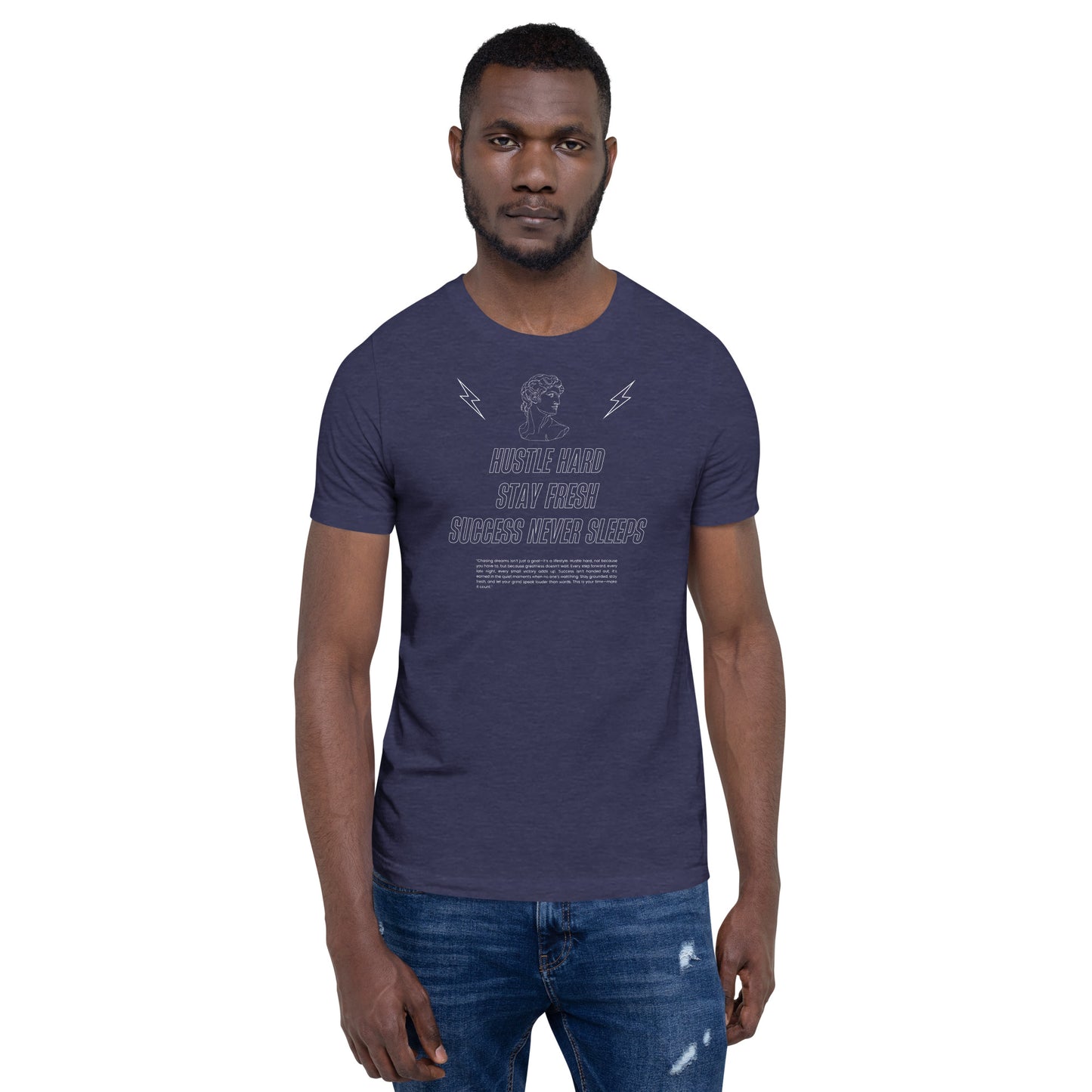 Workrate T-Shirt - Left Placement by R.A. Apparel, image 23, front view, Navy, size M, left placement.