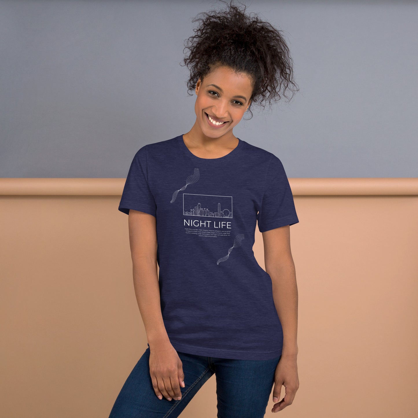 Afterhours T-Shirt - Left Placement image 17: Black version, size 4XL with front view of the Night Life range.