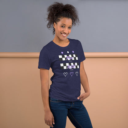 Freeborne T-Shirt - Left Placement by R.A. Apparel, image 20, right-side angle, Team Purple, size XS, left placement.
