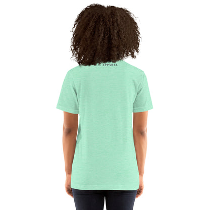 Breathing Room T-Shirt - Left Placement image 27: Athletic Heather version, size 3XL with back view of the Just Breathe range.