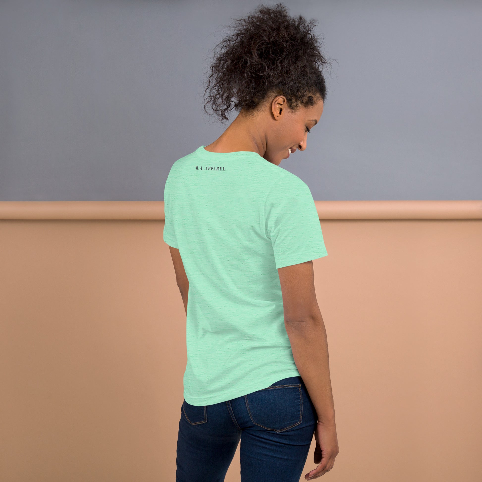 Image 27 of Yellow Boo Luxe T-Shirt - Left Placement, size XL, with Fa Boo Lous artwork visible in back view.