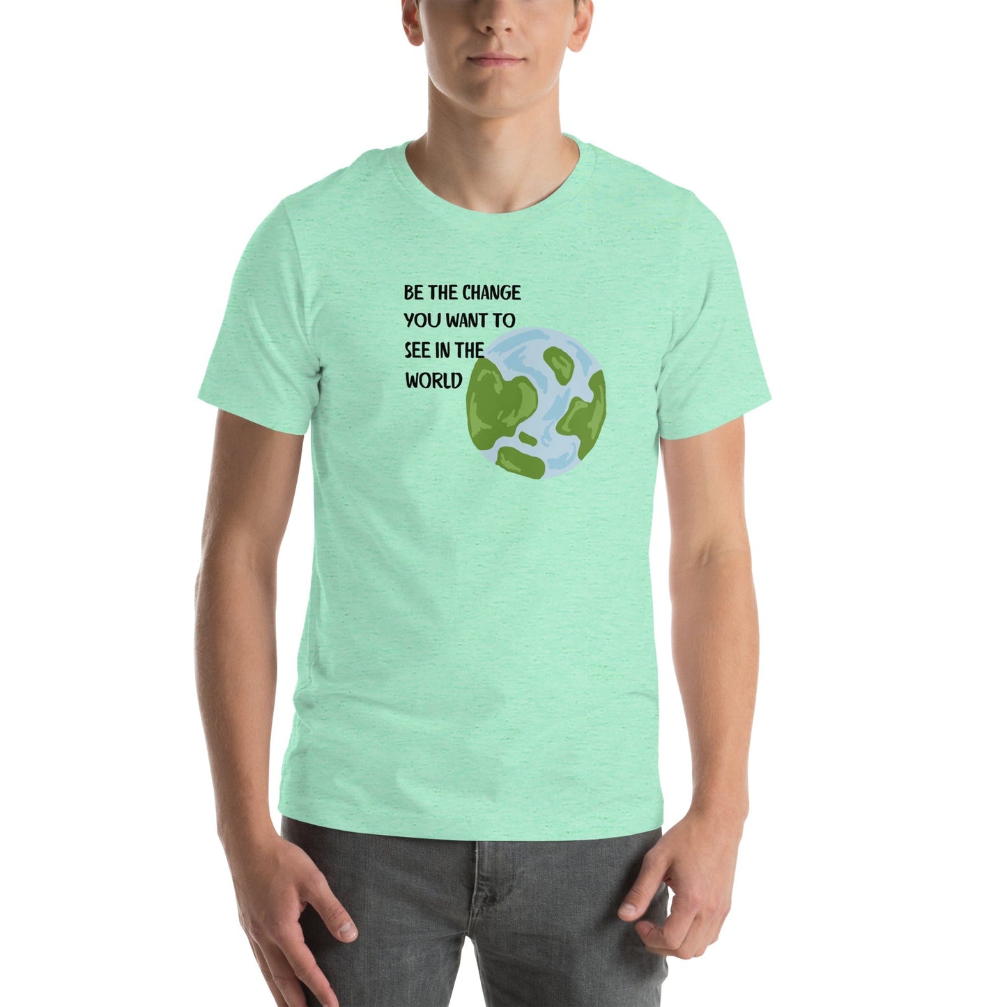 Change Signal T-Shirt - Left Placement by R.A. Apparel, image 10, front view, Athletic Heather, size 2XL, left placement.
