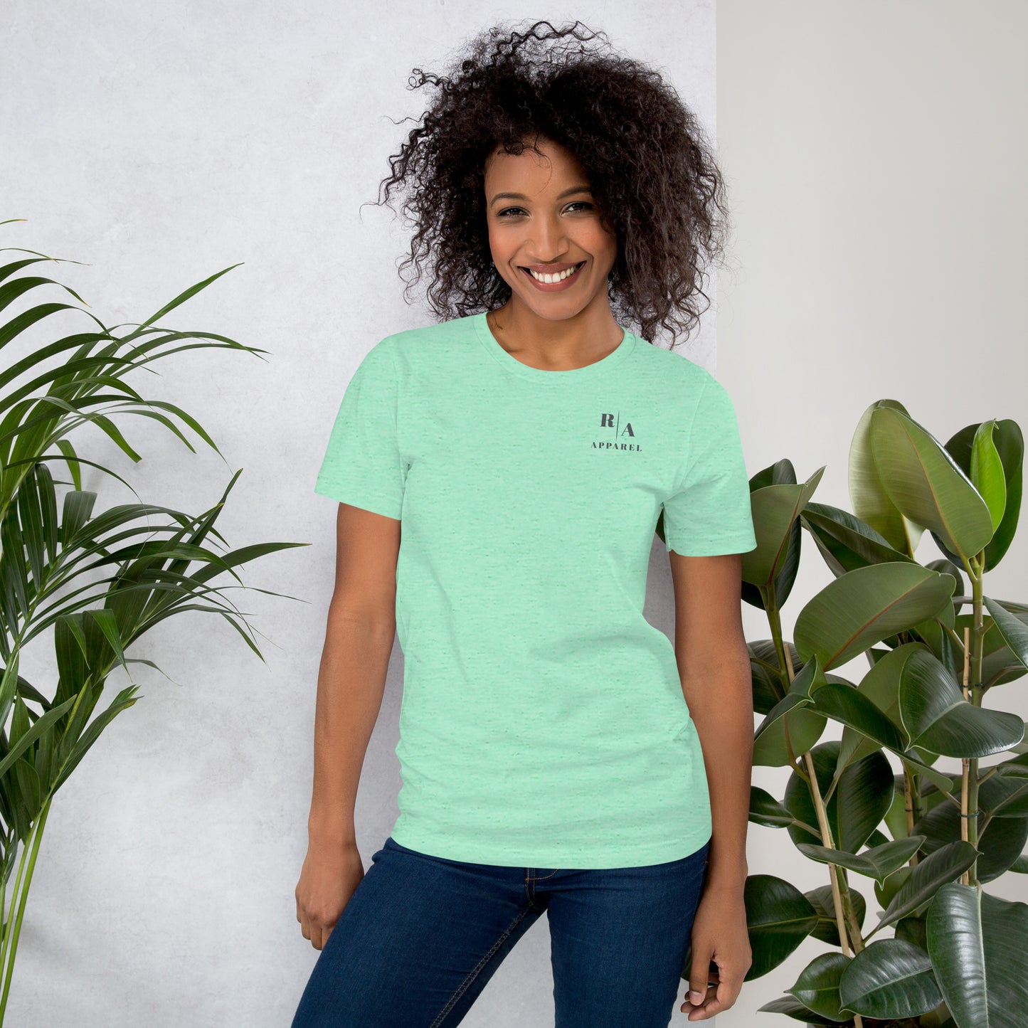 Blind Signal T-Shirt - Left Placement 41 by R.A. Apparel, image 17, front view, Heather Prism Peach, size 2XL, left placement.