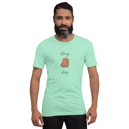 Image 29 of Yellow Nightcall T-Shirt - Left Placement, size S, with Always Sleepy artwork visible in front view.