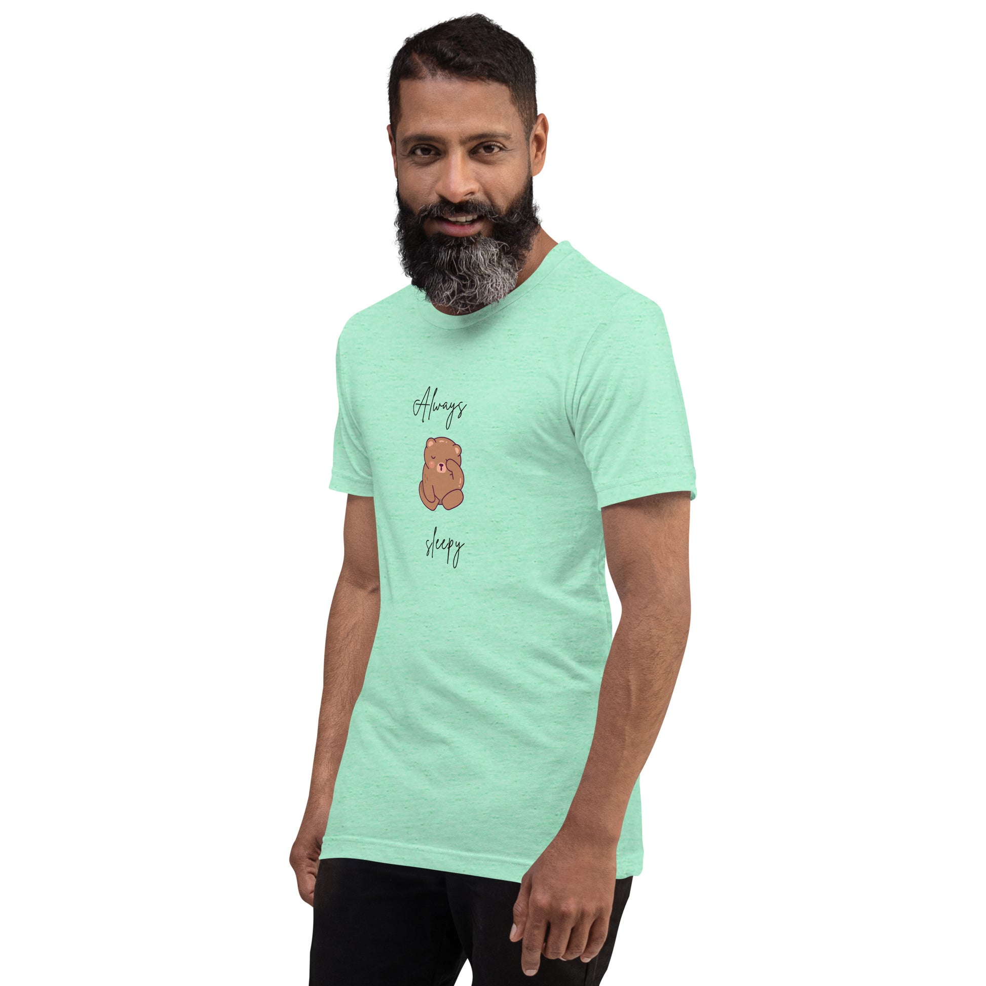 Nightcall T-Shirt - Left Placement image 31 in Yellow, size L, showing front view, left-side angle for the Always Sleepy design.