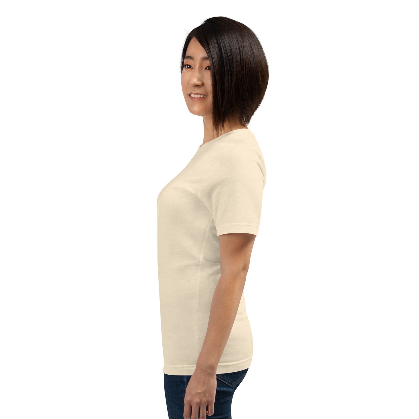 Balance Court T-Shirt - Left Placement by R.A. Apparel, image 93, left-side angle, Vintage White, size L, left placement.