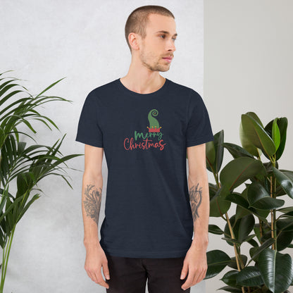 Noelle T-Shirt - Left Placement image 21 in Oxblood Black, size L, showing front view for the Merry Christmas design.