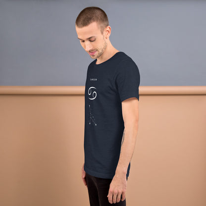Moonhaven T-Shirt image 55: Heather Midnight Navy version, size 2XL with left-side angle of the Cancer range.