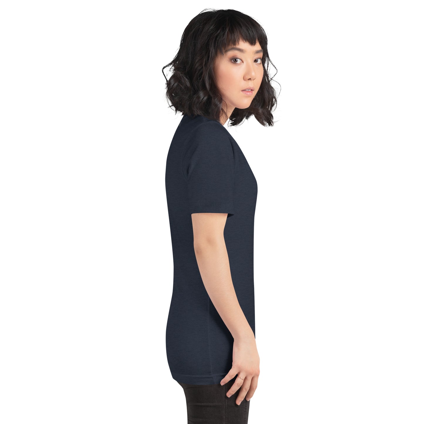 Quiet Peace T-Shirt - Left Placement product image 24 in Team Purple, size XS, with right-side angle and left placement.