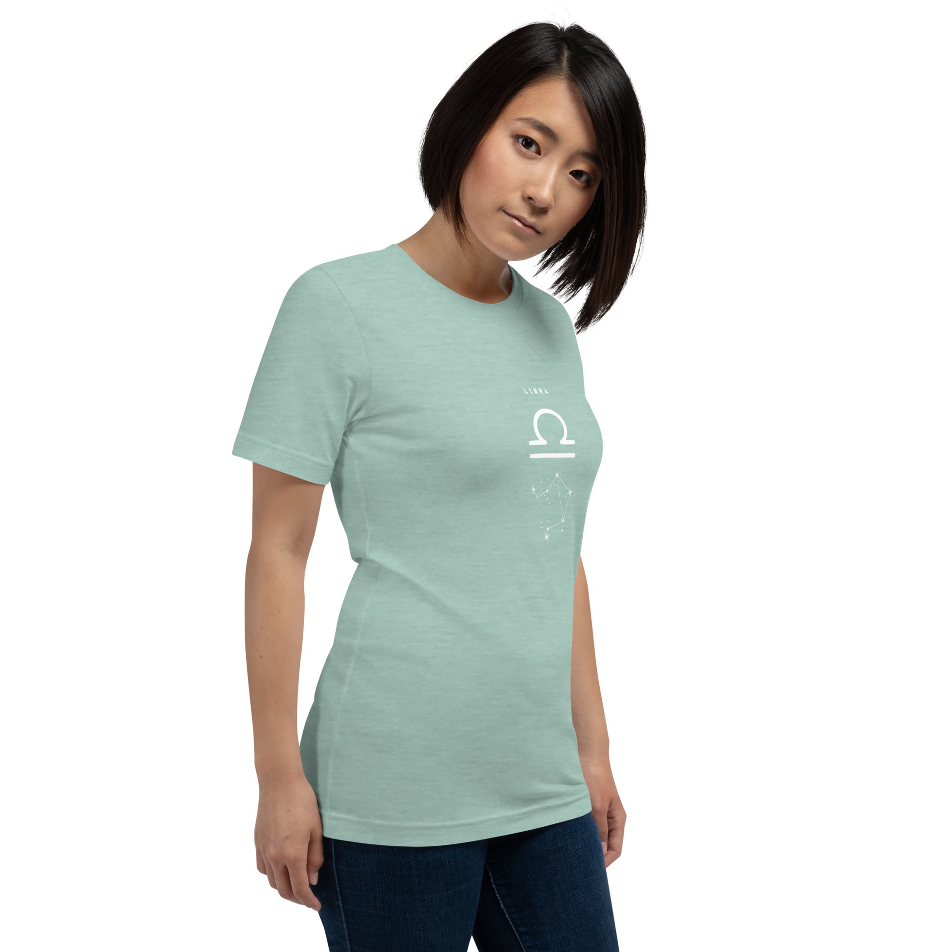 Balance Court T-Shirt - Left Placement product image 80 in Heather Natural, size 2XL, with front view, right-side angle and left placement.