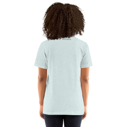 Breathing Room T-Shirt - Left Placement image 29: Light Blue version, size S with back view of the Just Breathe range.