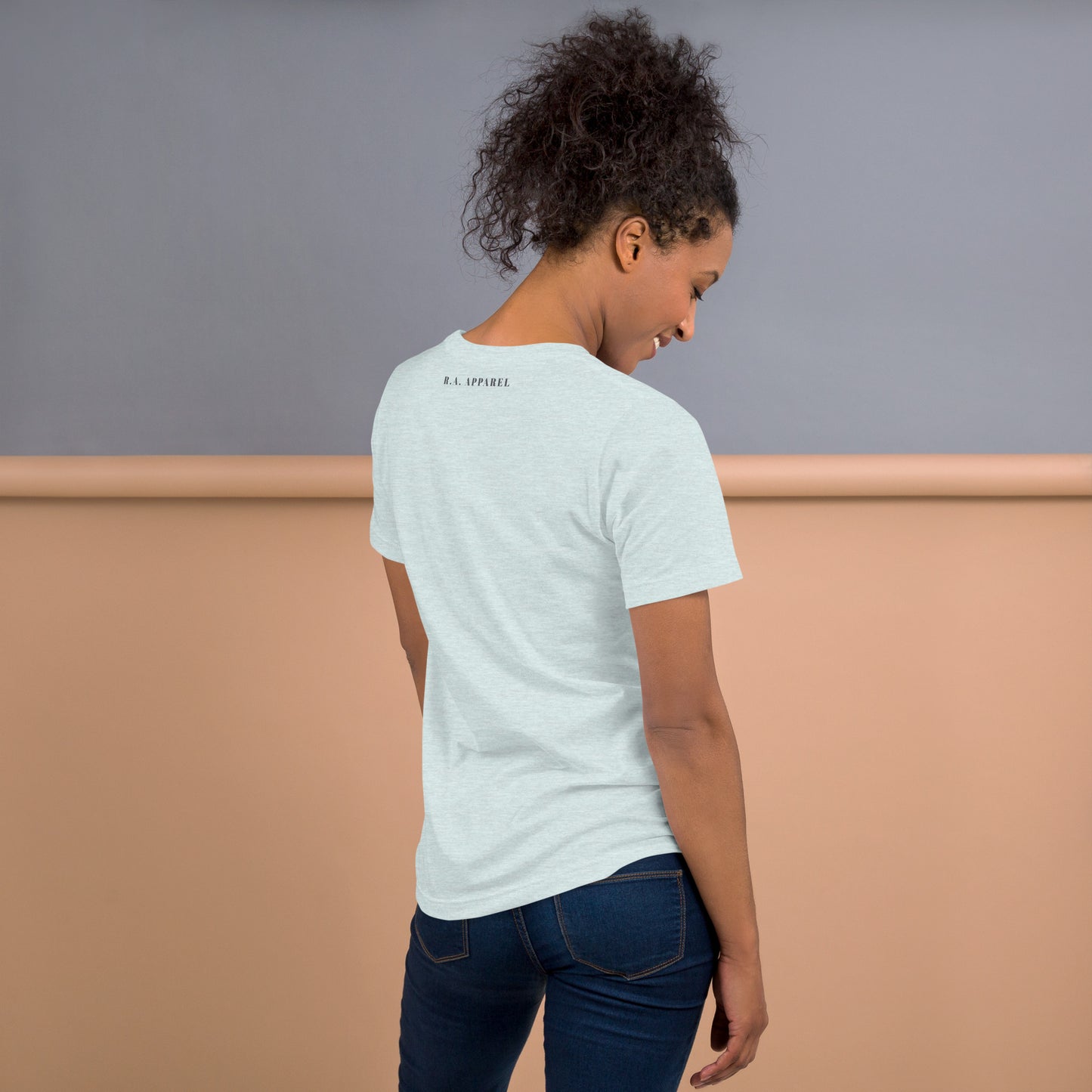 Boo Luxe T-Shirt - Left Placement image 30 in Heather Dust, size M, showing back view for the Fa Boo Lous design.