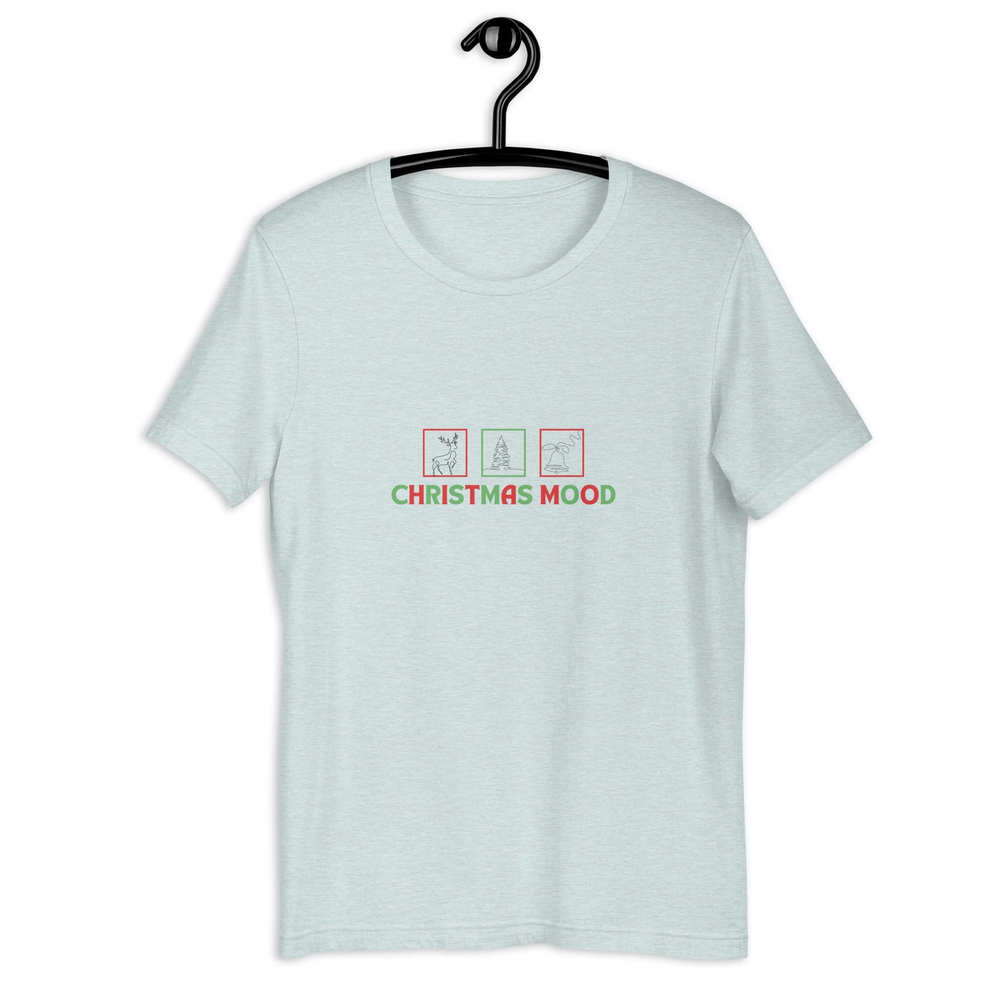 Festive Mood T-Shirt - Left Placement image 32: Ocean Blue version, size 3XL with front view of the Xmas Mood range.