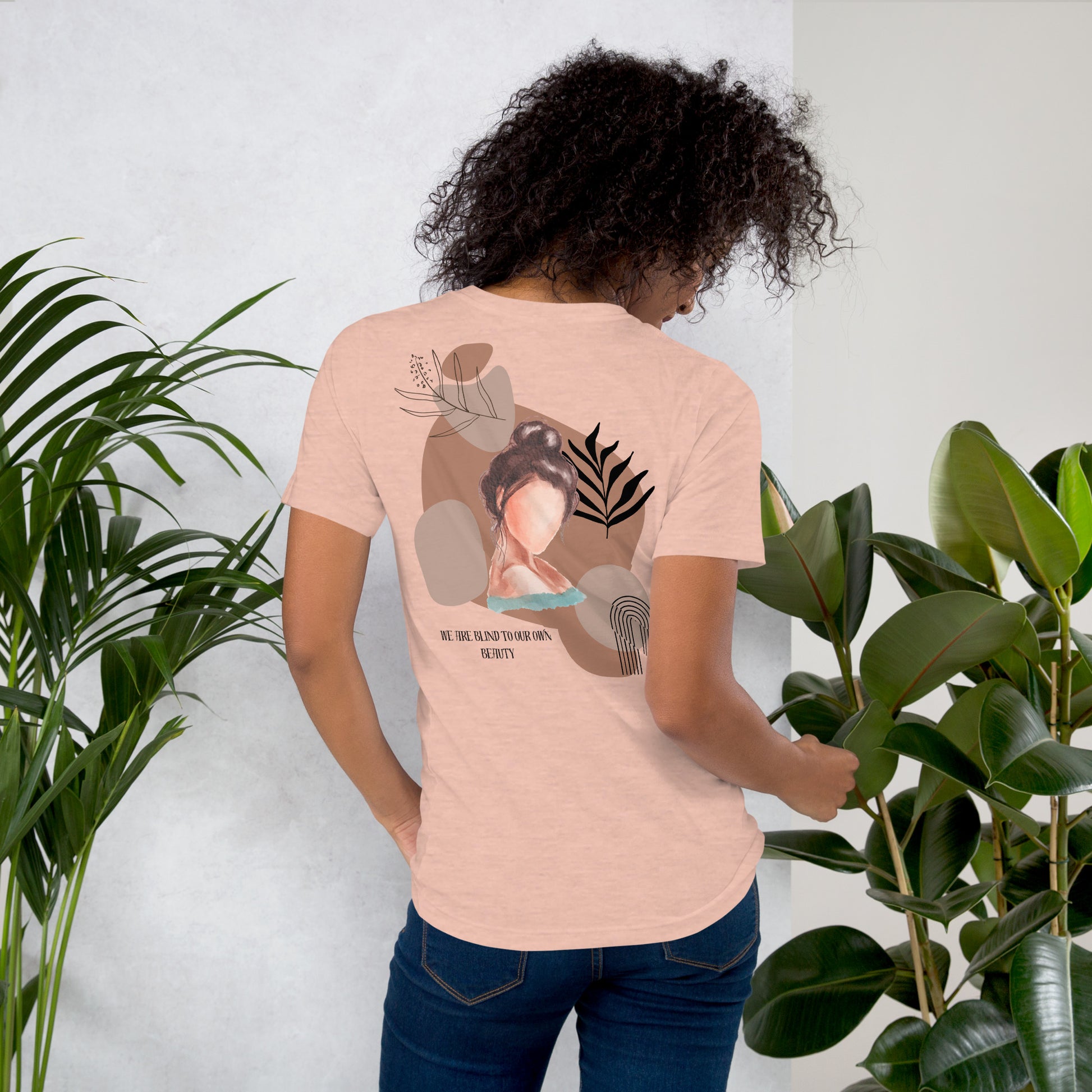 Blind Signal T-Shirt - Left Placement 41 product image 22 in Pink, size L, with back view and left placement.