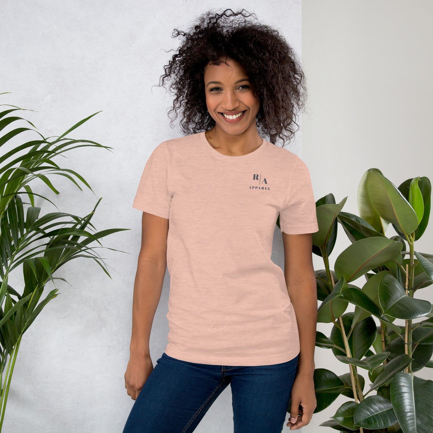 Blind Signal T-Shirt - Left Placement 41 by R.A. Apparel, image 21, front view, Pink, size M, left placement.