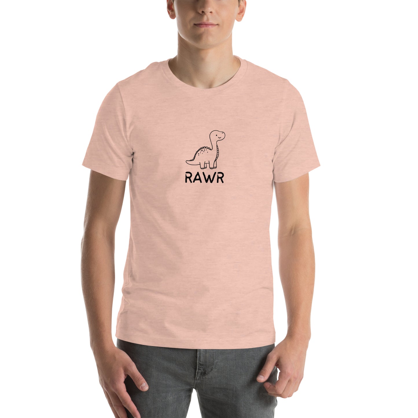 Image 23 of Light Blue Wild Call T-Shirt - Left Placement, size M, with Rawr artwork visible in front view.