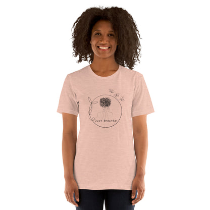 Breathing Room T-Shirt - Left Placement image 30 in Light Blue, size M, showing front view for the Just Breathe design.