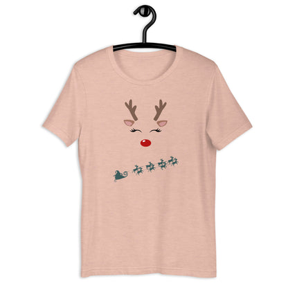 Northern Run T-Shirt - Left Placement image 35: Soft Cream version, size M with front view of the Reindeer range.