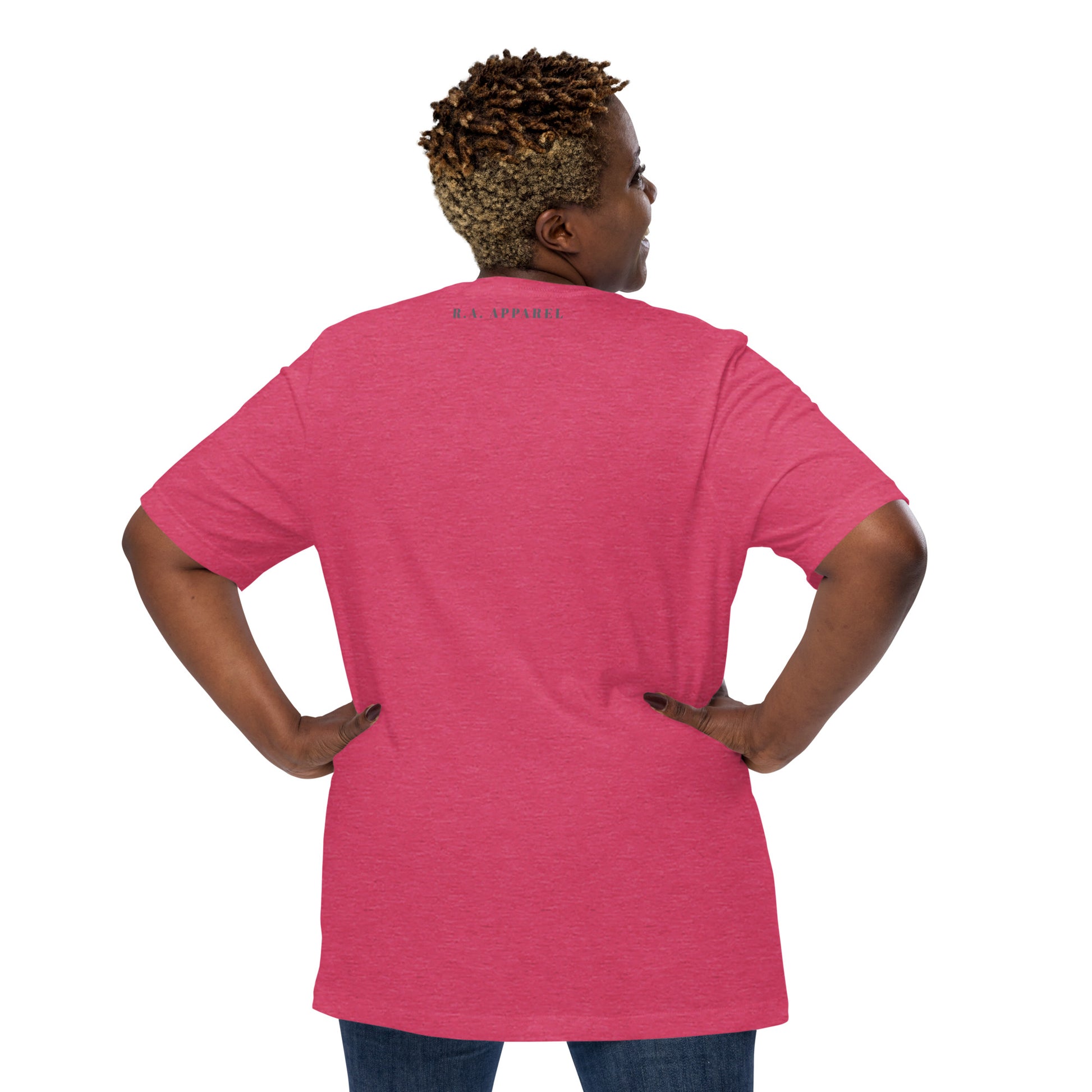 Saiko T-Shirt - Left Placement 33 by R.A. Apparel, image 23, back view, Navy, size M, left placement.