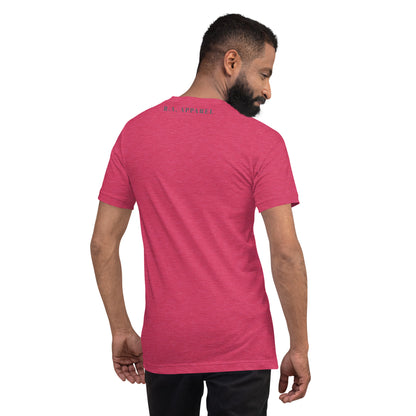 Petaline T-Shirt product image 42 in Berry, size M, with back view and design placement.