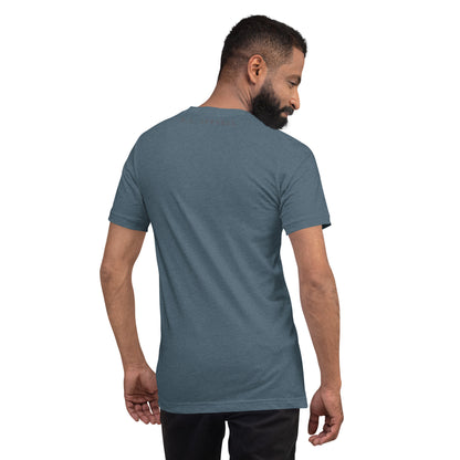 Petaline T-Shirt by R.A. Apparel, image 38, back view, Heather Forest, size L, design placement.
