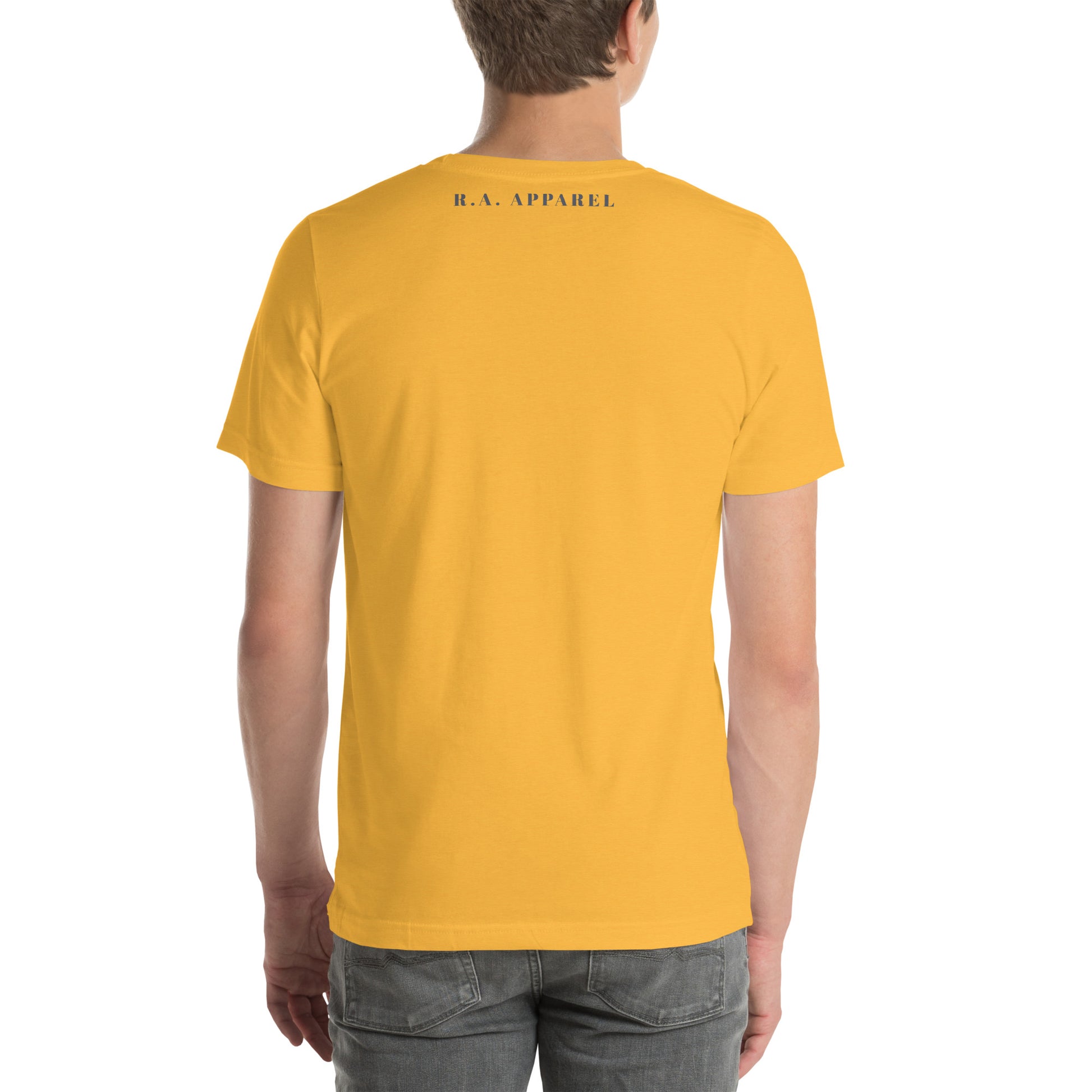 Avenor T-Shirt by R.A. Apparel, image 101, back view, selected colour, design placement.