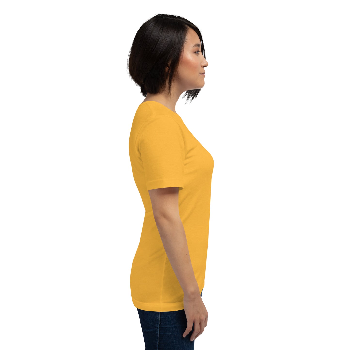 Balance Court T-Shirt - Left Placement image 71: Yellow version, size S with right-side angle of the Libra range.
