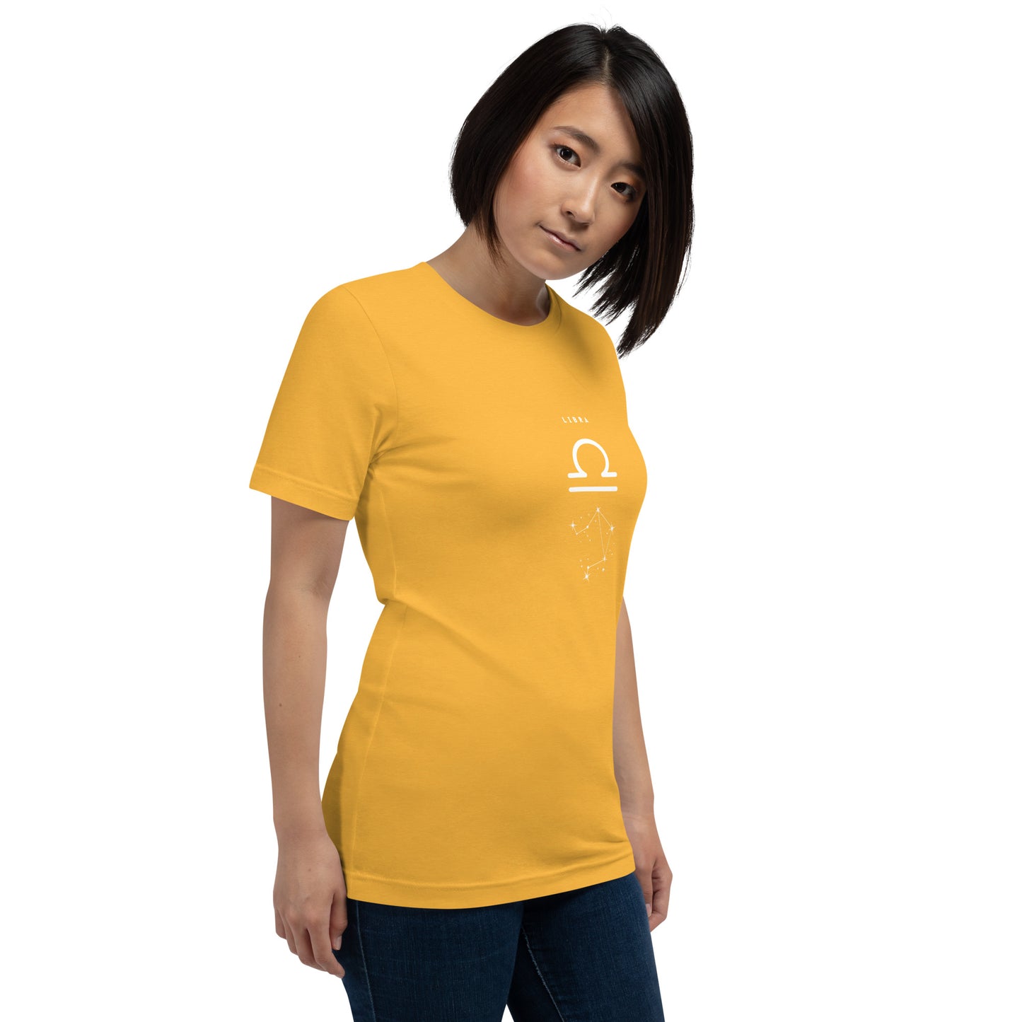 Balance Court T-Shirt - Left Placement product image 72 in Yellow, size M, with front view, right-side angle and left placement.