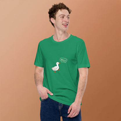 Quacksy T-Shirt by R.A. Apparel, image 60, front view, Kelly, size 2XL, design placement.