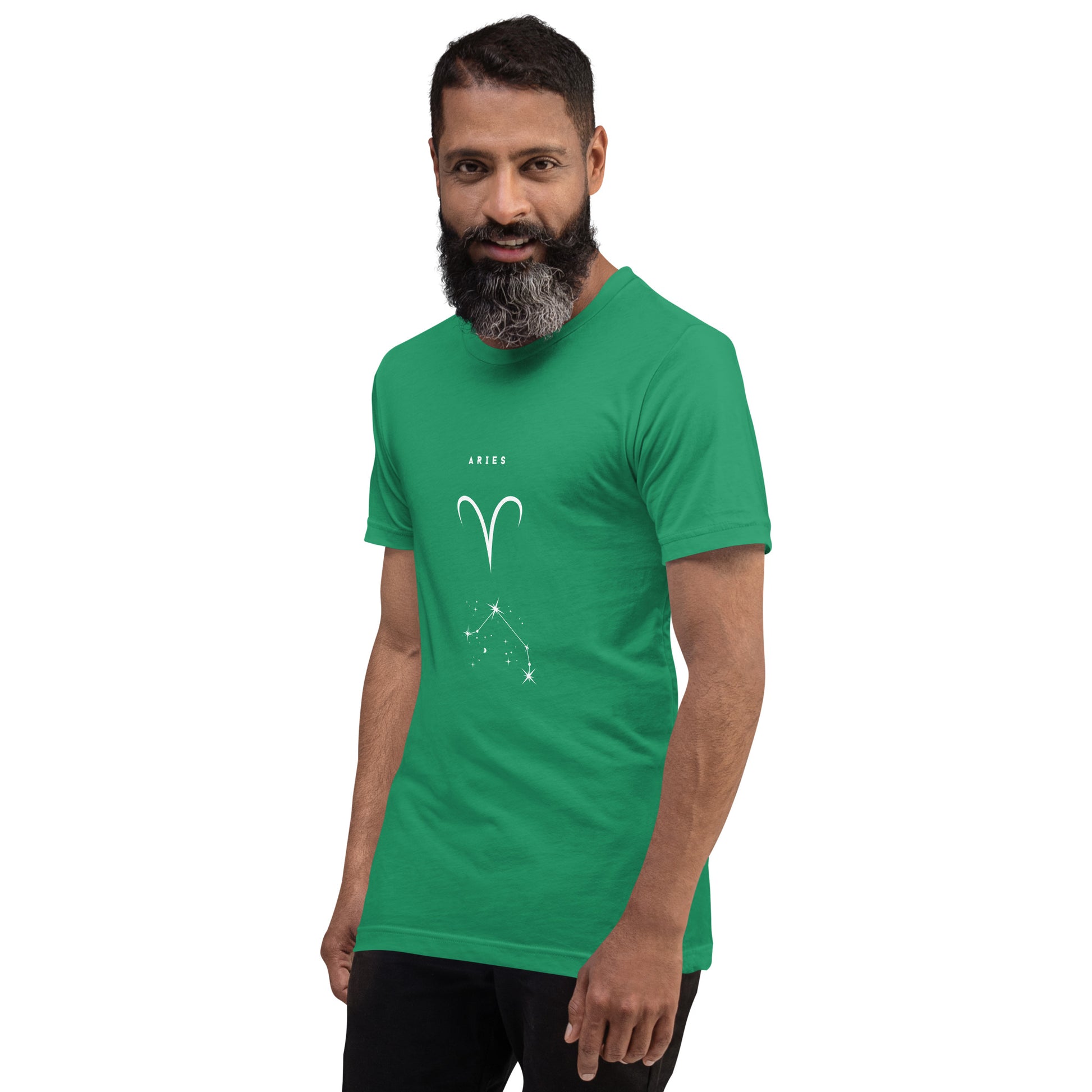 Marsborne T-Shirt - Left Placement image 35 in Heather Deep Teal, size L, showing front view, left-side angle for the Aries design.