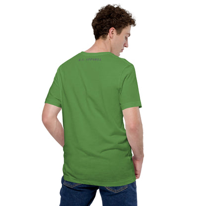 Quacksy T-Shirt by R.A. Apparel, image 64, back view, Leaf, size XL, design placement.