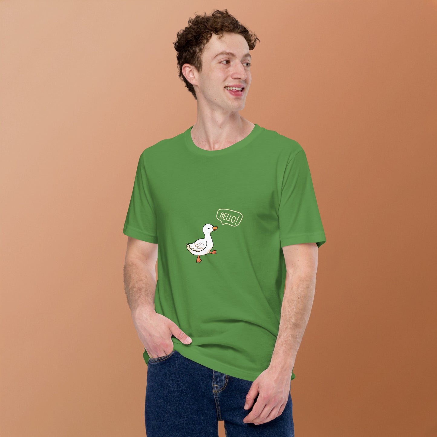 Image 65 of Leaf Quacksy T-Shirt, size 2XL, with Hello Duck artwork visible in front view.