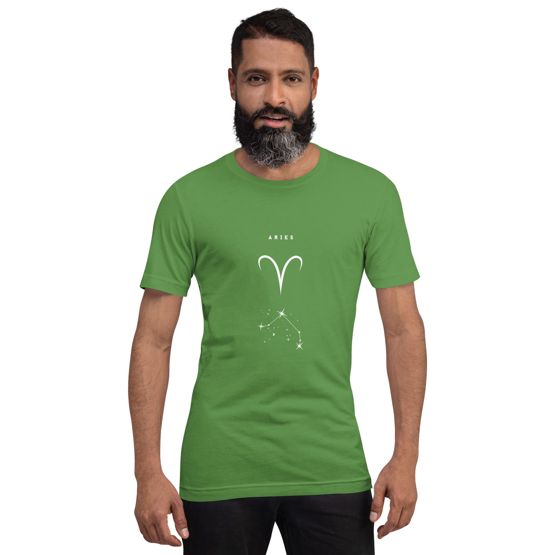 Marsborne T-Shirt - Left Placement image 45 in Heather Kelly, size XL, showing front view for the Aries design.