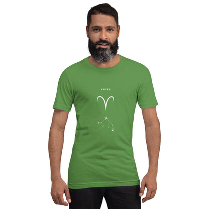 Marsborne T-Shirt - Left Placement image 45 in Heather Kelly, size XL, showing front view for the Aries design.
