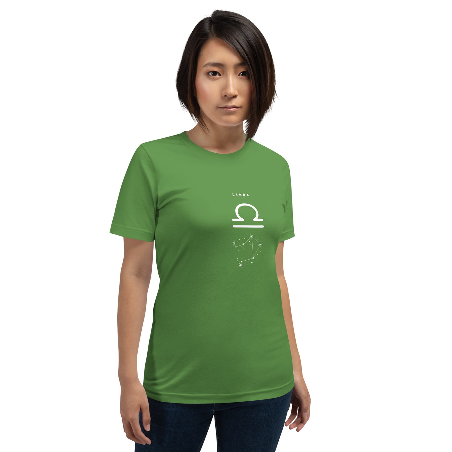 Balance Court T-Shirt - Left Placement image 55 in Heather Aqua, size 2XL, showing front view for the Libra design.