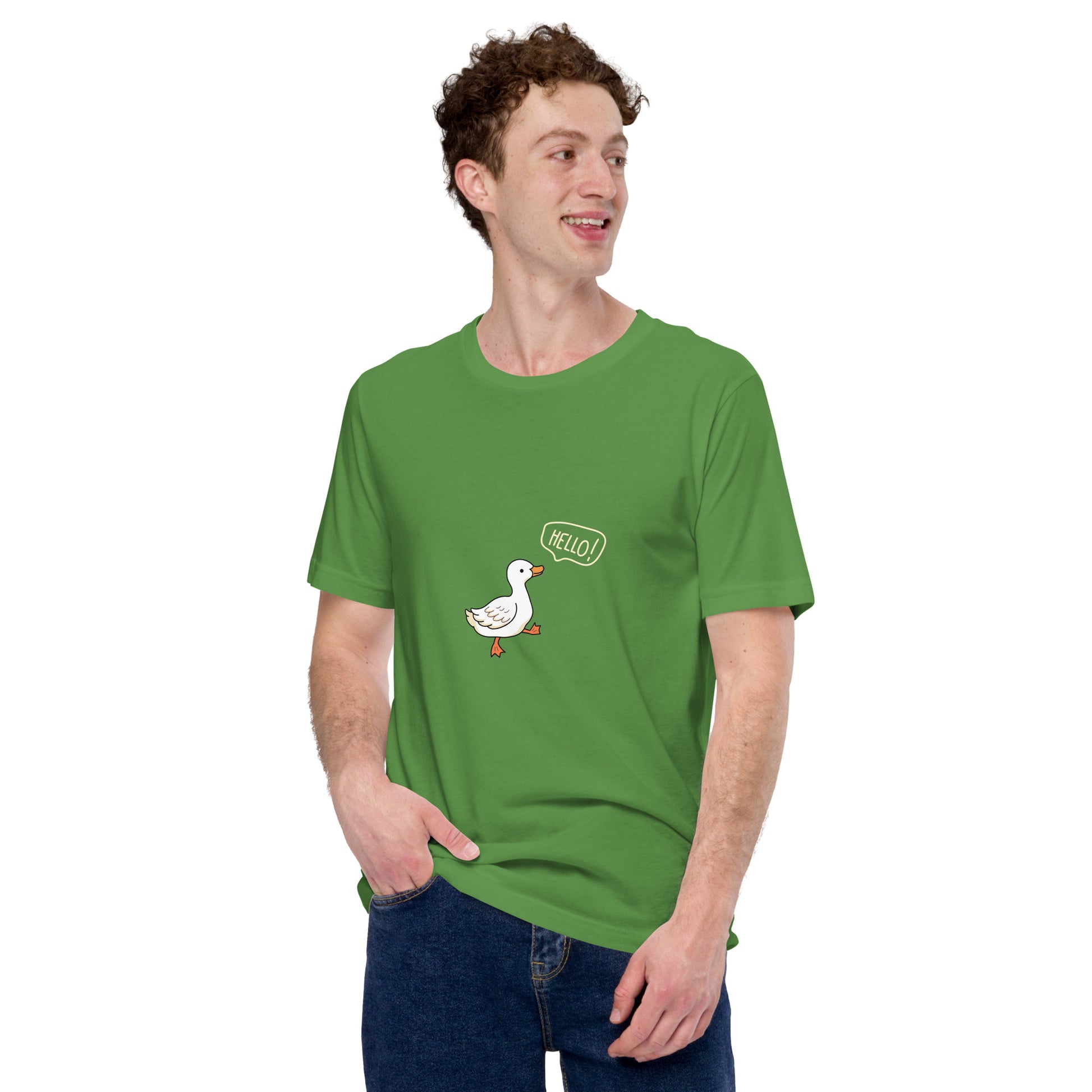 Quacksy T-Shirt by R.A. Apparel, image 61, front view, Leaf, size S, design placement.