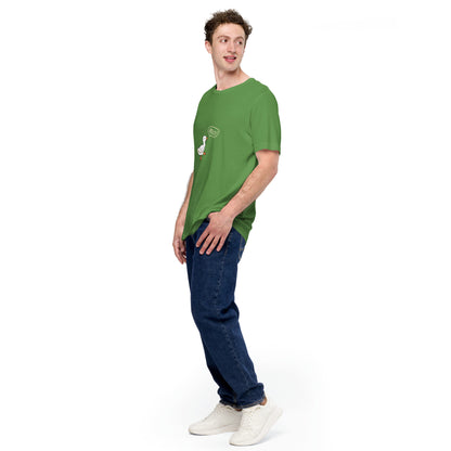 Quacksy T-Shirt image 63: Leaf version, size L with front view, left-side angle of the Hello Duck range.