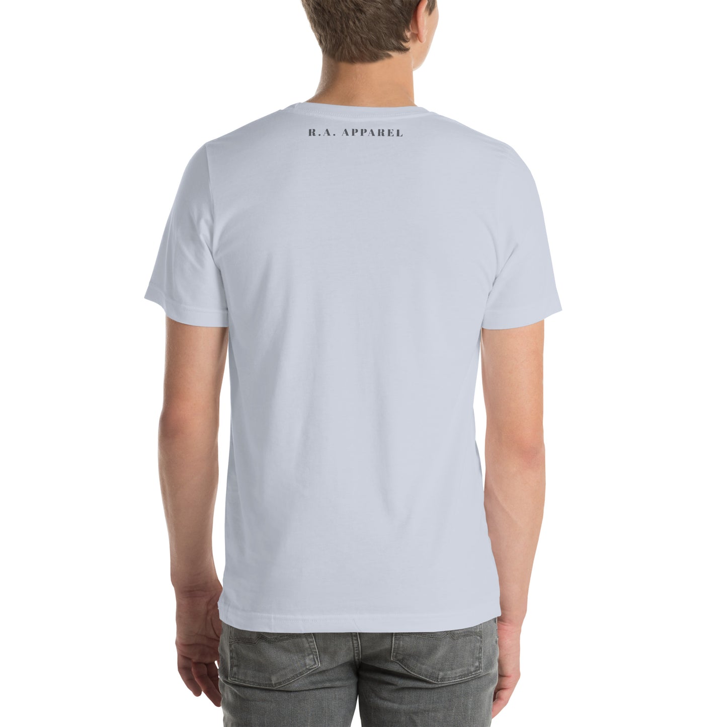 Blind Signal T-Shirt - Left Placement 40 image 6: Heather Prism Peach version, size 3XL with back view of the We Are Blind range.