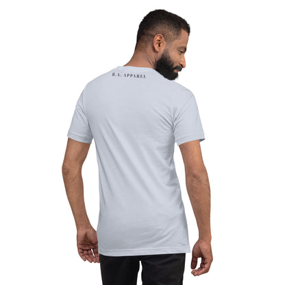 Image 6 of Athletic Heather Serenity T-Shirt - Left Placement, size S, with Serene artwork visible in back view.