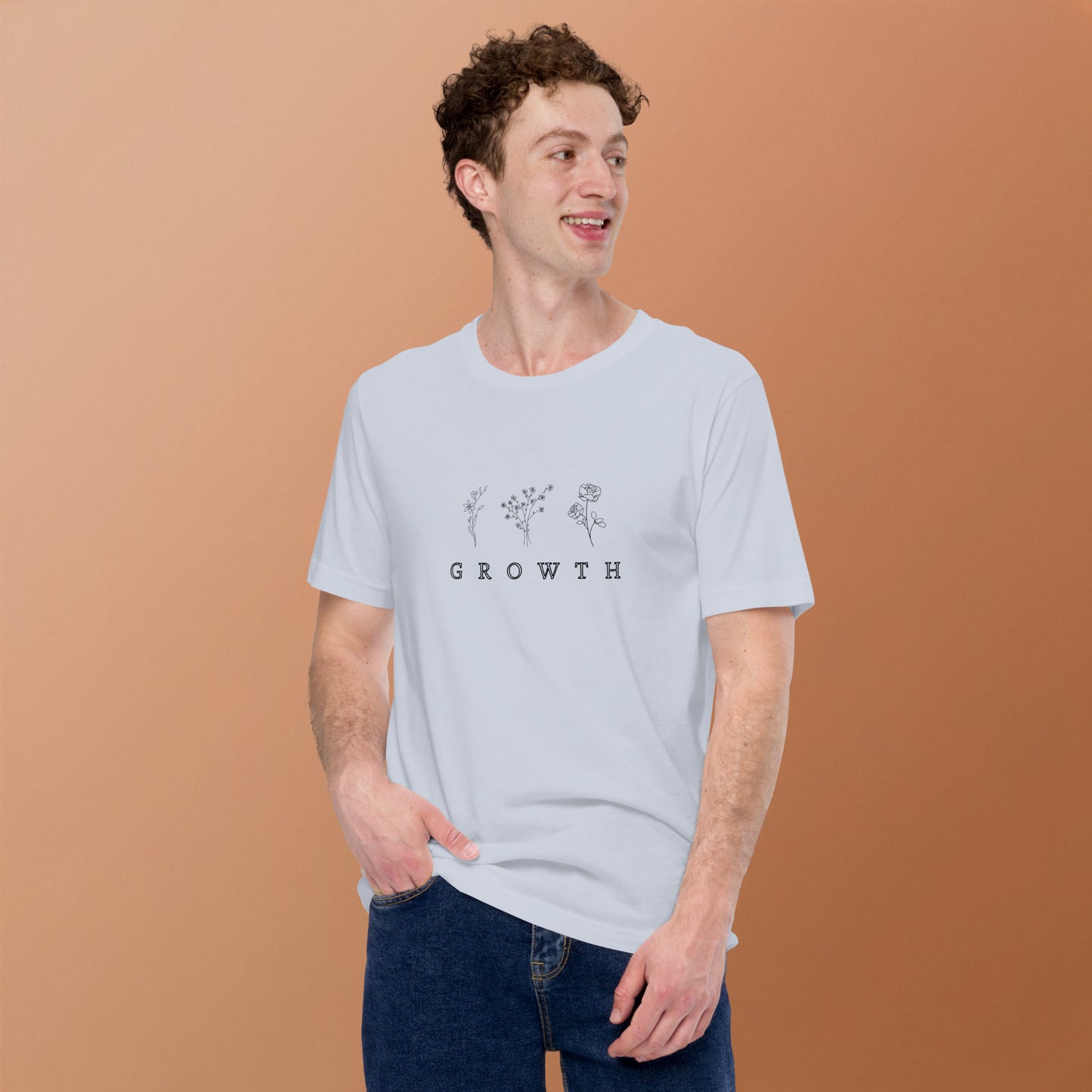 Growthline T-Shirt - Left Placement by R.A. Apparel, image 4, front view, Pink, size XL, left placement.