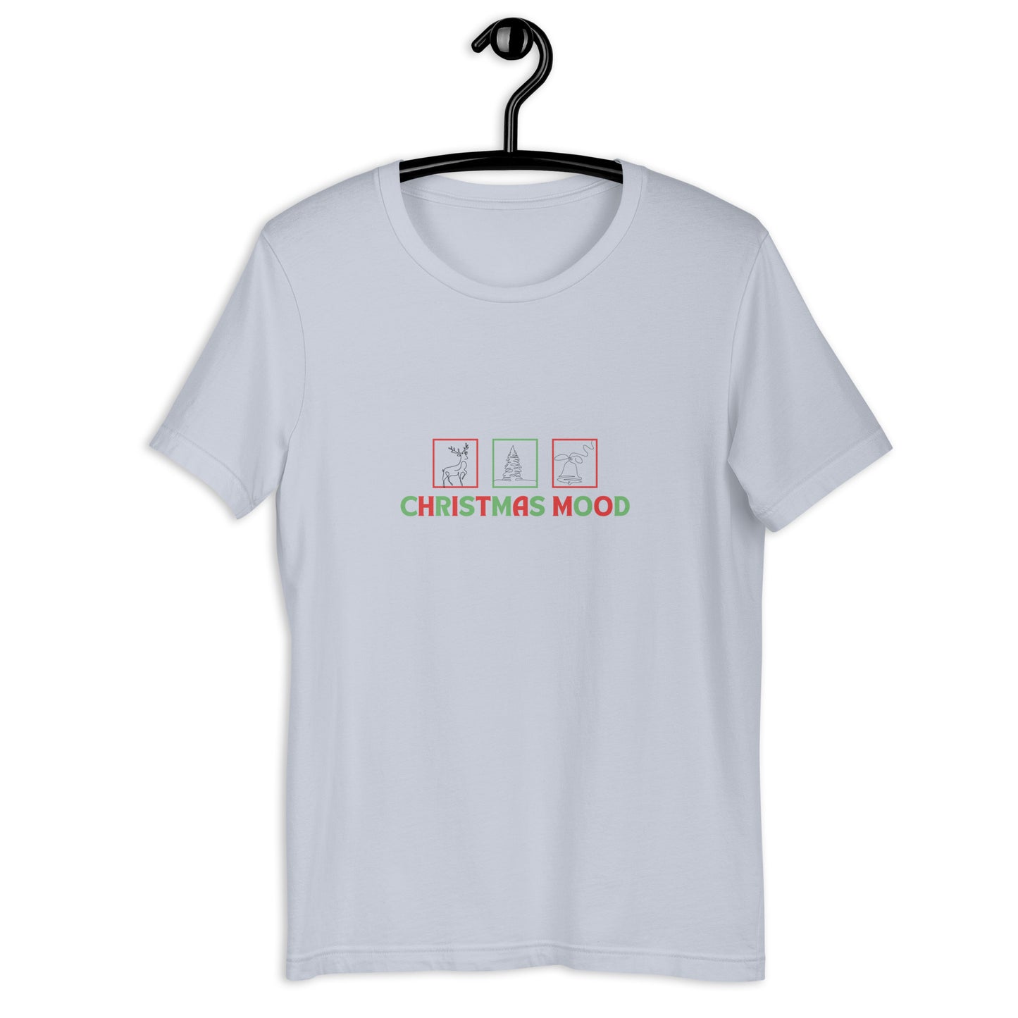 Festive Mood T-Shirt - Left Placement image 8 in Pink, size S, showing front view for the Xmas Mood design.