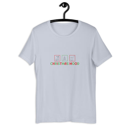 Festive Mood T-Shirt - Left Placement image 8 in Pink, size S, showing front view for the Xmas Mood design.