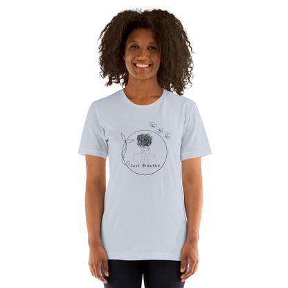 Breathing Room T-Shirt - Left Placement by R.A. Apparel, image 8, front view, Heather Prism Peach, size S, left placement.